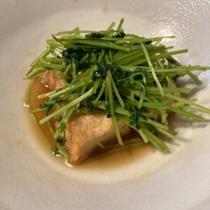 厚揚げと豆苗の簡単煮物